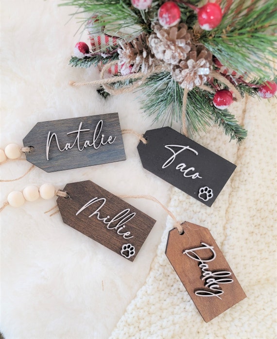Christmas Stocking Tags Laser Cut Names Christmas Stocking Names ...