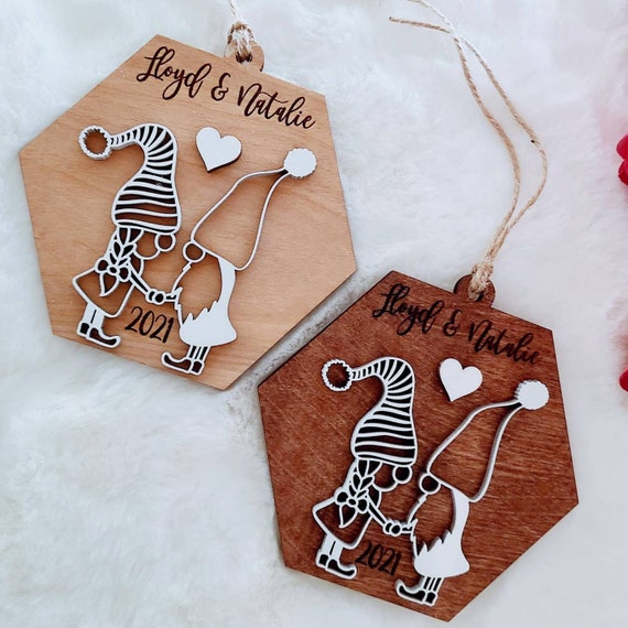 Personalized Valentine Gnome Ornament Valentine's Day Gift Tag Custom Gift for Him Be My Valentine Gift of Love