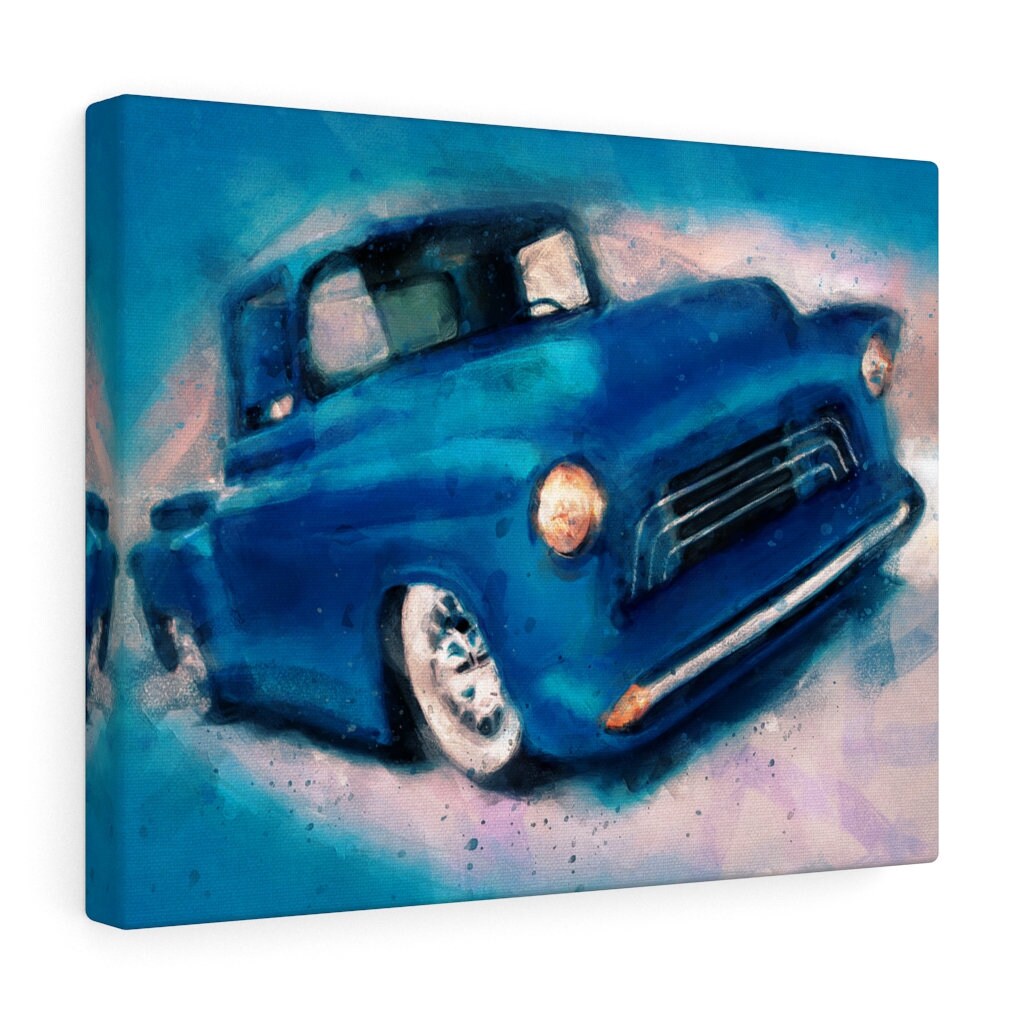 Vintage Pickup truck painting on canvas wall art Etsy