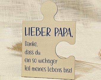 Botschaft an Papa Puzzleteil-Schild