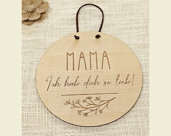 Mom, I love you so much - wooden sign with engraving