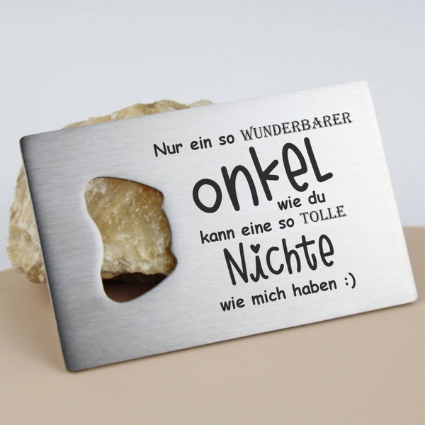 Onkel Nichte Personalisiertes Geschenk - Bierflaschenöffner