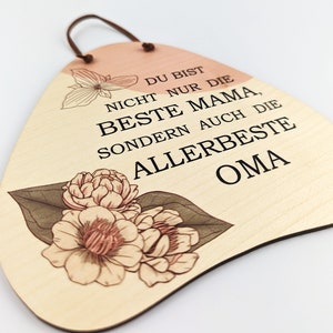 Holzschild personalisiert | Beste Mama und Allerbeste Oma | Muttertagsgeschenk