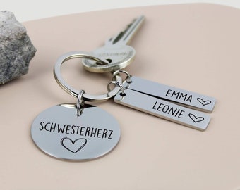 Sister heart - keychain personalized