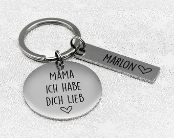 Personalized Gift Mom - Engraved Keychain - Mom I love you