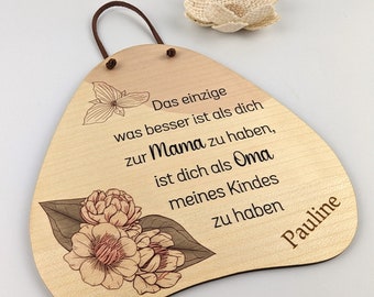 Holzschild personalisiert | Geschenk für Mama Oma | Muttertagsgeschenk