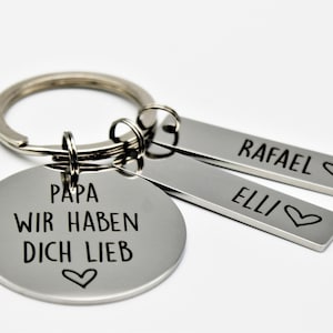 Personalized gift for dad - keychain - dad we love you with name