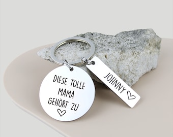 Schlüsselanhänger personalisiert für Tolle Mama mit Namensanhänger
