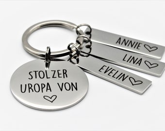 Geschenk für Urgroßvater - Stolzer Uropa von - Schlüsselanhänger aus Edelstahl -  Geschenk für Großeltern