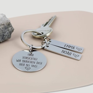 Rijd voorzichtig - gepersonaliseerde sleutelhanger - gepersonaliseerd cadeau