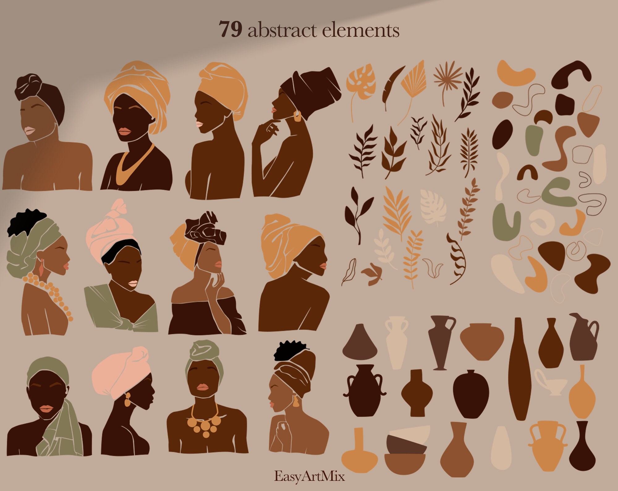 Black Woman Clipart African Woman SVG Abstract Female PNG | Etsy