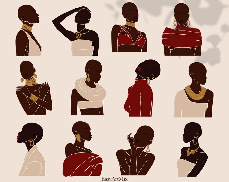 Download Black Woman Clipart Bald woman SVG African Woman SVG | Etsy