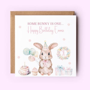 Personalisierte einige Hase ist eine Karte, personalisierte Hase Karte, erste Geburtstagskarte, 1. Geburtstag, personalisierte Karte