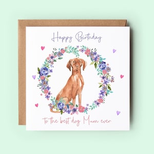 Tarjeta de mamá de perro, tarjeta de Vizsla húngaro, tarjeta de cumpleaños de perro, tarjetas de perro