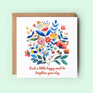 Carte juste un petit message pour égayer votre journée, carte d'envoi d'amour, carte pense à vous, carte positivité, carte juste parce que, carte florale