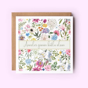 Anneler Günün Kutlu Olsun, Tarjeta del Día de la Madre Feliz, Tarjeta del Día de la Madre Turca