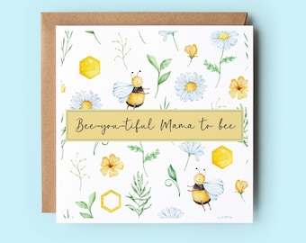 Mama To Bee Card, Floral New Mum Card, Baby Shower