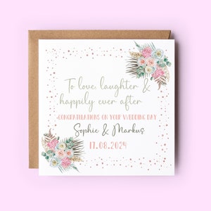 Hochzeitstagskarte, Glückwünsche zu Ihrer Hochzeitskarte, Blumenhochzeitskarte, personalisierte Karte