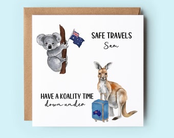 Carte Australie, Carte déménagement en Australie, Carte Nouvelles aventures, Carte émigration, Carte personnalisée, Carte Bon voyage, Voyage sûr, Down Under