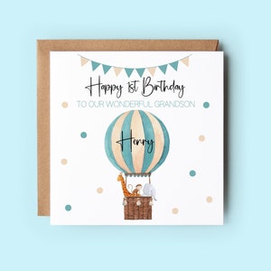 Enkel personalisierte Karte, erste Geburtstagskarte, Karten für Enkel, 1. Geburtstag