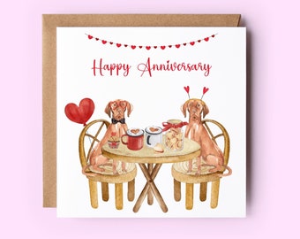 Funny Vizsla Anniversary Card, Gift for Partner