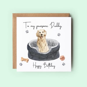Golden Retriever Papa Karte, Golden Retriever Geburtstagskarte, Karten vom Hund, Hundekarten