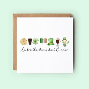 Irische Geburtstagskarte, Lá breithe sona duit Karte, Irland Karte, personalisierte Karte