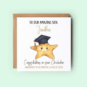 Tarjeta de graduación personalizada para hijo, tarjeta de felicitaciones, tarjeta de felicitaciones, tarjeta de resultados de exámenes, regalo de felicitaciones, tarjetas divertidas
