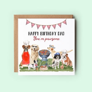 Tarjeta de cumpleaños para papá, tarjeta de BBQ King, tarjetas divertidas para papá, tarjeta de cumpleaños para papá, tarjetas para perros, feliz cumpleaños papá, eres increíble