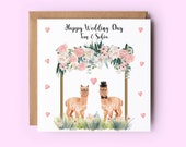 Hochzeitstag Glückwunschkarte – Motiv Lamas Mit ‚I Love You‘, 145 X 145 Mm, UK-made
