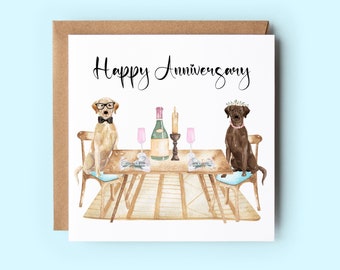 Cartão de aniversário de labrador, comemoração fofa de cachorro, cartão feito à mão