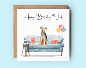Personalized Welsh Terrier Birthday Card, Dog Lovers Card