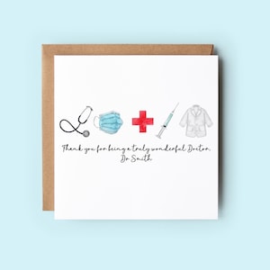 Carte de remerciement médecin, carte pour médecin, carte de remerciement personnalisée