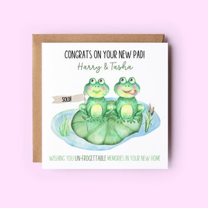 Félicitations pour votre nouvelle carte de vœux, carte personnalisée pour la nouvelle maison, cartes drôles, carte grenouille