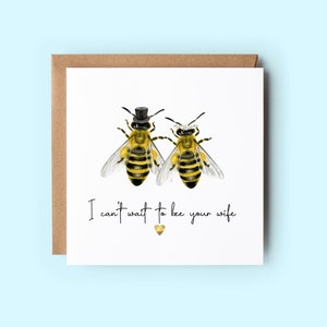 Carte de mariage abeille, Cartes J'ai hâte de devenir ta femme/mari, Cartes pour futur mari, Cartes pour future femme, Cartes pour fiancé