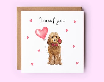 Cockapoo I Wuff Sie Karte, niedliche Hunde-Valentinstagskarte