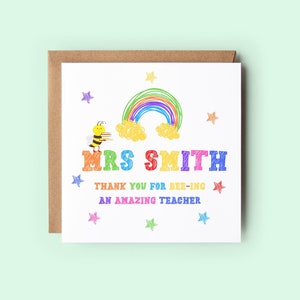 Tarjeta de agradecimiento para el maestro, gracias por ser un maestro increíble, regalo personalizado para el maestro, regalo de fin de curso, maestro de guardería, preescolar