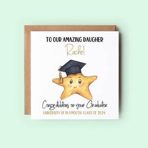 Tarjeta de graduación personalizada para hija, tarjeta de felicitaciones, tarjeta de felicitaciones, tarjeta de resultados de exámenes, regalo de felicitaciones, tarjetas divertidas
