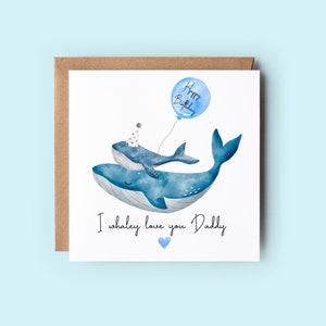 お父さんへのクジラの誕生日カード、お父さん、クジラが大好きです、お父さんへのカード、お父さんカード
