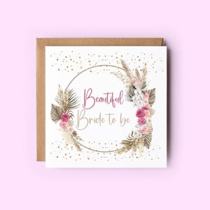 Schöne Braut zu sein, Hen Party Card, Boho Blumenkarte, Karte für Braut