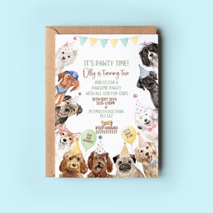 Dog Party Invites, Puppy Pawty Invites, Funny Dog Party Invitations