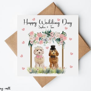Personalised Wedding Card, Dog Wedding Card, Card For Newlyweds, Wedding Day Cards, Various Dog Breeds To Choose From