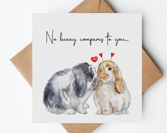No Bunny Compares To You Anniversary Card, Funny Card, Card For Partner, Card For Husband, Card For Wife, Rabbit Card