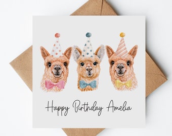 Llama Birthday Card, Personalised Birthday Card, Cute Birthday Cards, Funny Birthday Cards