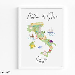 Personalised Italy Wedding Print,Italy Print,Wall Art, Wedding Gift, Engagement Gift