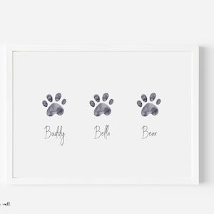 Personalised Dog Paw Print, Personalised With Dog Names