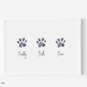 Huella de pata de perro personalizada, personalizada con nombres de perros