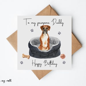 Boxer Dad Card,Boxer Dad Birthday Card, Cards From Dog, Dog Cards