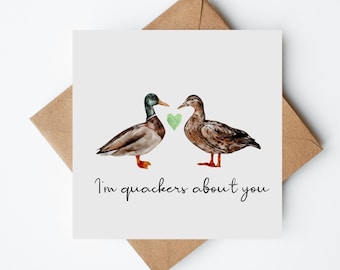 Quackers About You Duck Card, Anniversary Cards, Cute Cards, Valentines Day Card