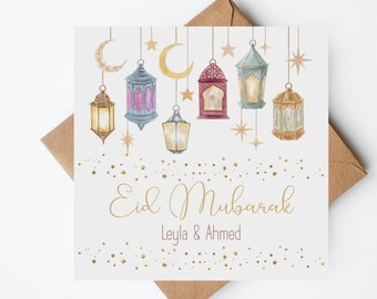 Personalised Eid Card, Cards For Eid, Eid Mubarak Card, Personalised